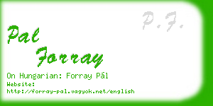 pal forray business card