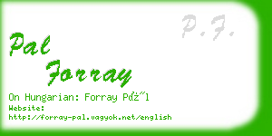 pal forray business card